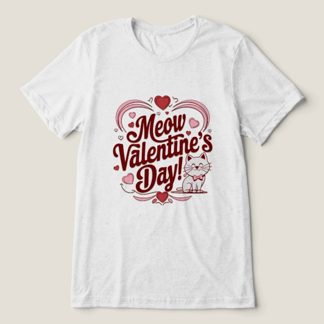 Camiseta Triblenda Meow Valentine (Diseño delantero )
