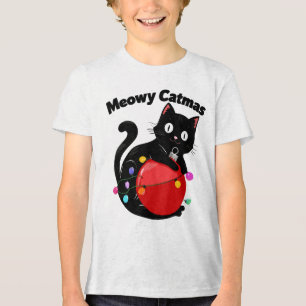 Camiseta Triblenda Meowy Catmas - Gato con adorno de Navidad