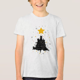 Camiseta Triblenda Meowy Christmas tree , divertido árbol de navidad 
