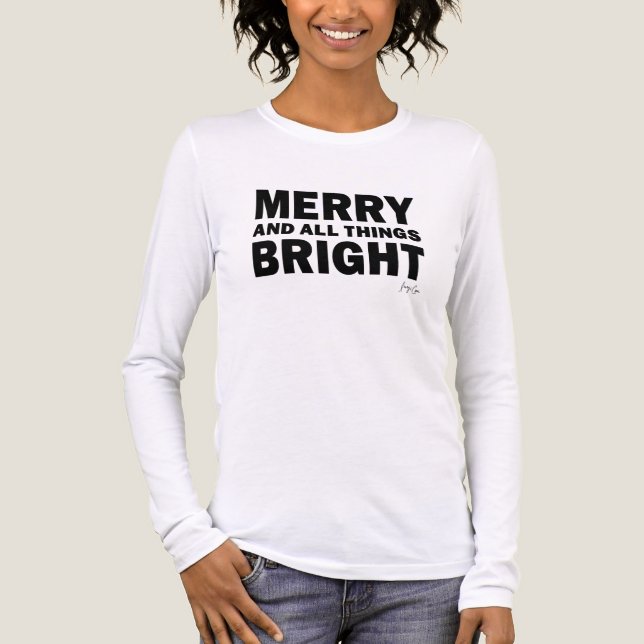 Camiseta Triblenda Merry and All Things Bright | Holiday Christmas (Anverso)