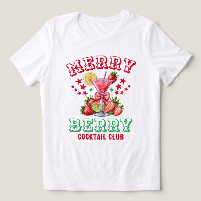 Camiseta Triblenda Merry Berry Navidades Strawberry Cocktail Club (Diseño delantero )