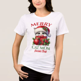 Camiseta Triblenda Merry Christmas Cat Mom Social Club