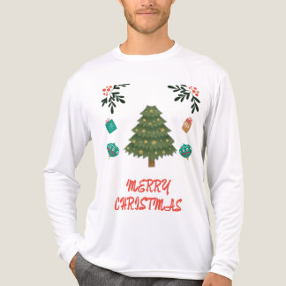 Camiseta Triblenda Merry Christmas – Festive Tree & Holiday Ornaments