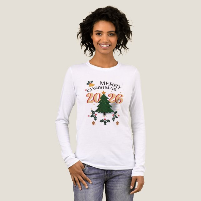 Camiseta Triblenda Merry Christmas Holiday T-Shirt – Festive Xmas Typ (Anverso Completo)