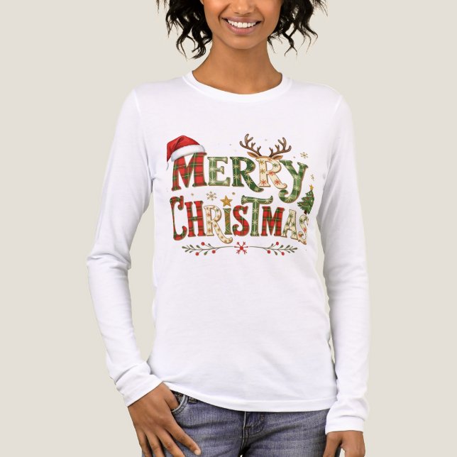 Camiseta Triblenda Merry Christmas minimal chic (Anverso)
