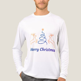 Camiseta Triblenda Merry Christmas Reindeer Long Sleeve Tri-Blend Shi
