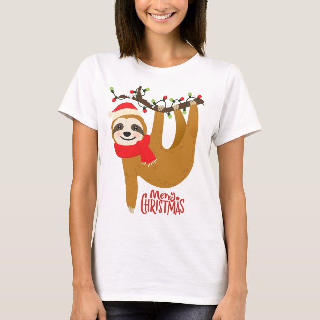 Camiseta Triblenda Merry Christmas Sloth | Vacaciones (Anverso)