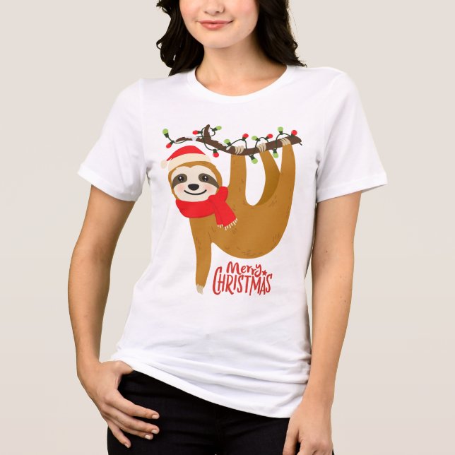 Camiseta Triblenda Merry Christmas Sloth | Vacaciones (Anverso)
