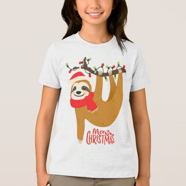 Camiseta Triblenda Merry Christmas Sloth | Vacaciones (Anverso)