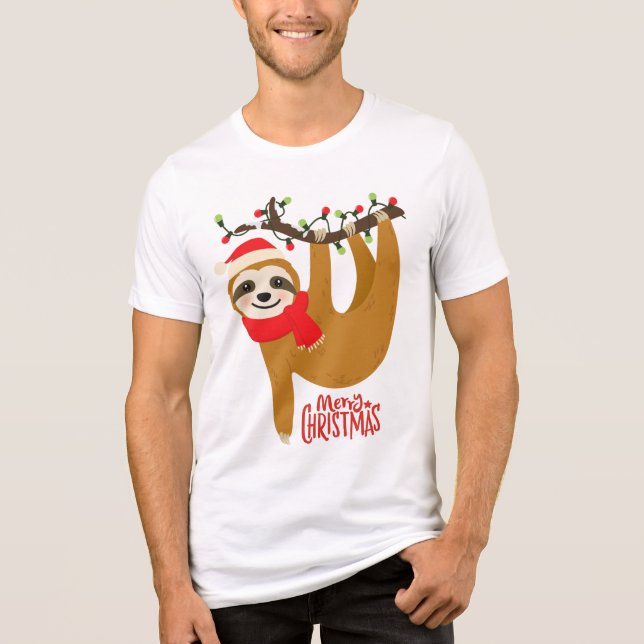 Camiseta Triblenda Merry Christmas Sloth | Vacaciones (Anverso)