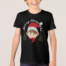 Camiseta Triblenda Merry Christmas tree and Santa hat 