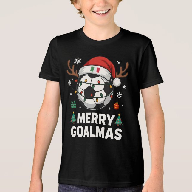 Camiseta Triblenda Merry Goalmas Italy - Funny Soccer Christmas (Anverso)