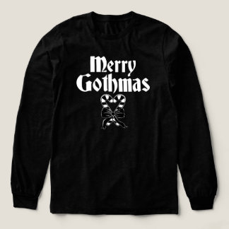 Camiseta Triblenda Merry Gothmas Black and White Candy Cane Heart