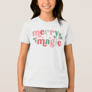 Camiseta Triblenda Merry Magic - Tipografía de vacaciones coloridas