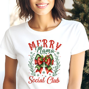 Camiseta Triblenda Merry Mama Social Club Coquette Navidades