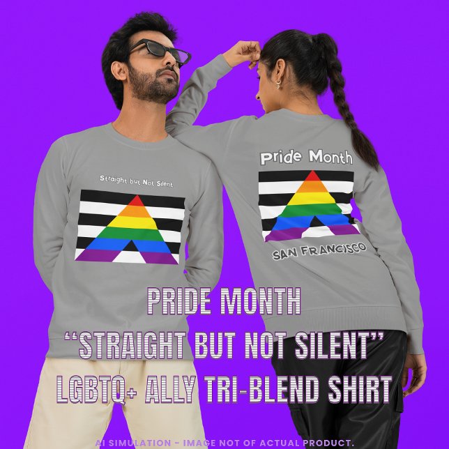 Camiseta Triblenda Mes del Orgullo "directo pero no silencioso" aliad (Subido por el creador)