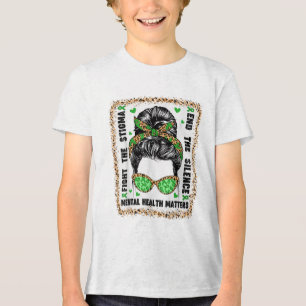 Camiseta Triblenda Messy Bun Hair Mujeres Salud Mental S Conciencia L