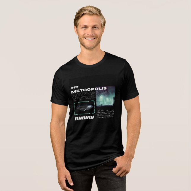 Camiseta Triblenda Metropolis de ondas sintéticas - Teclado electropo (Anverso Completo)