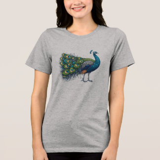 Camiseta Triblenda Mezcla de tres hembras de pavo real Bella+Canvas