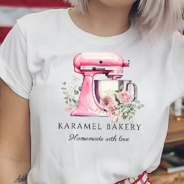 Camiseta Triblenda Mezclador de flores rosadas y panadería