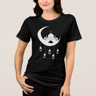 Camiseta Triblenda Mezquita blanca en Fanous de luna creciente de Ram