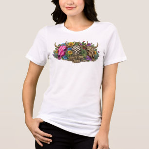 Camiseta Triblenda Mi Alma de Recuerdo Toro Cráneo Boho