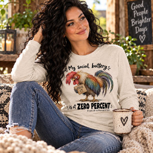 Camiseta Triblenda Mi Batería Social Está al Cero Por Ciento Gallo Di