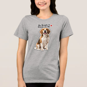 Camiseta Triblenda Mi Beagle Está Pegado A Mí Amante De Los Perros