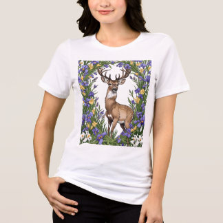 Camiseta Triblenda Mi ciervo norteamericano rodeado de flor de lirio