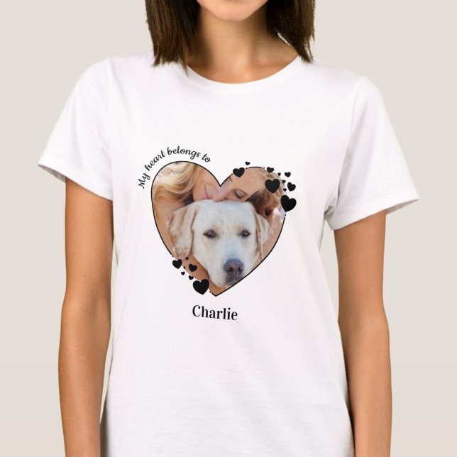 Camiseta Triblenda Mi Corazón Pertenece A La Camiseta De Foto Mascota (Subido por el creador)