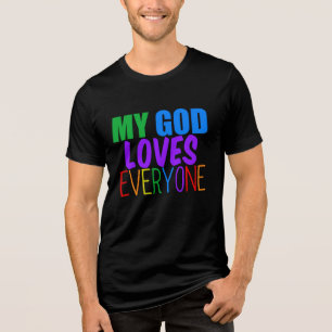 Camiseta Triblenda Mi Dios ama a todos los cristianos LGBTQ