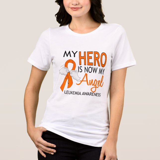 Camiseta Triblenda Mi héroe es mi leucemia del ángel (Anverso)