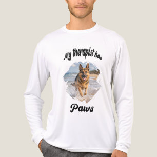 Camiseta Triblenda Mi terapeuta tiene patas foto de perro cita chiste