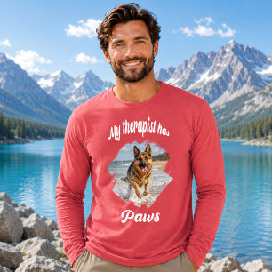 Camiseta Triblenda Mi terapeuta tiene patas foto perro rojo