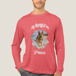 Camiseta Triblenda Mi terapeuta tiene patas foto perro rojo