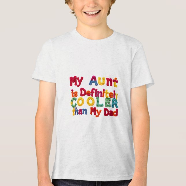 Camiseta Triblenda Mi tía es definitivamente más fría que mi papá (Anverso)