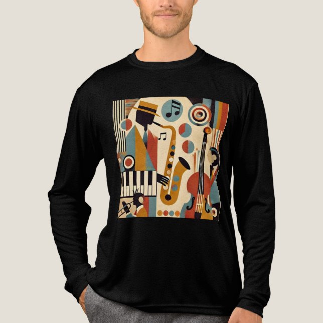 Camiseta Triblenda Mid Century Jazz Age Modern Minimalist Trio (Anverso)