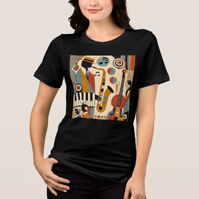 Camiseta Triblenda Mid Century Jazz Age Modern Minimalist Trio (Anverso)