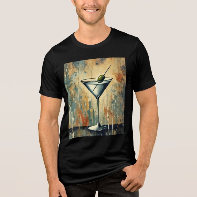 Camiseta Triblenda Mid Century Mixed Media Martini Art (Anverso)