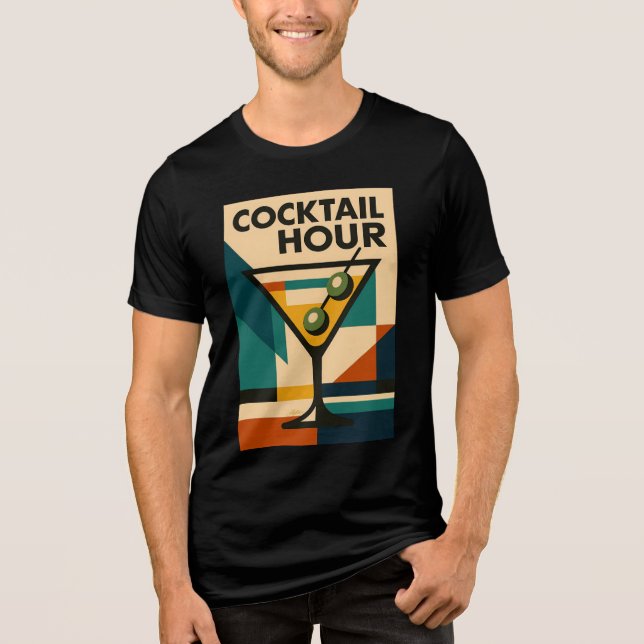 Camiseta Triblenda Mid Century Modern Bauhaus Cocktail Hour Martini (Anverso)