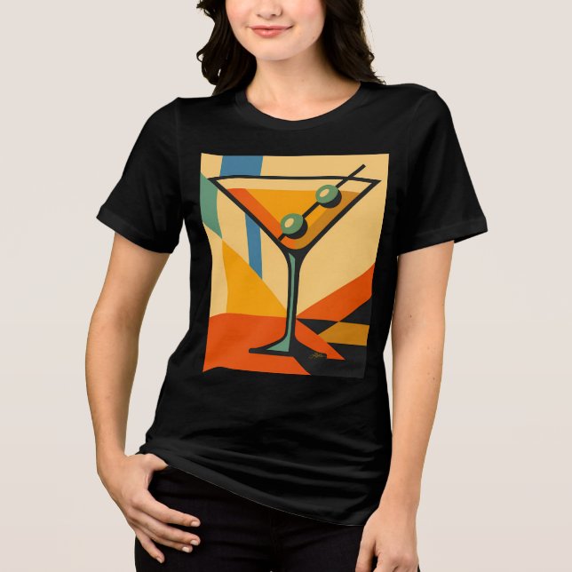 Camiseta Triblenda Mid Century Modern Sunrise Bauhaus Martini (Anverso)