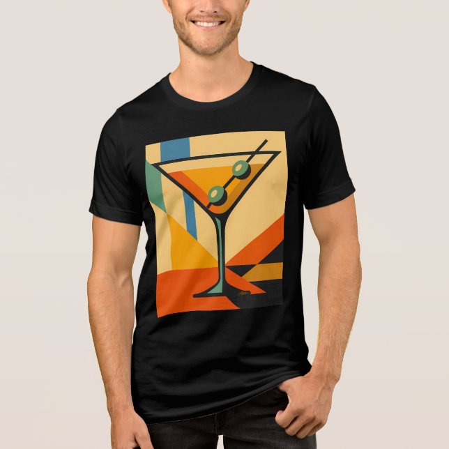 Camiseta Triblenda Mid Century Modern Sunrise Bauhaus Martini (Anverso)