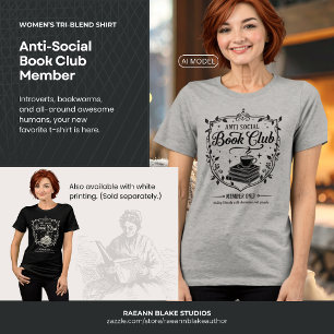 Camiseta Triblenda Miembro del Club del Libro Antisocial Mujer (Impre
