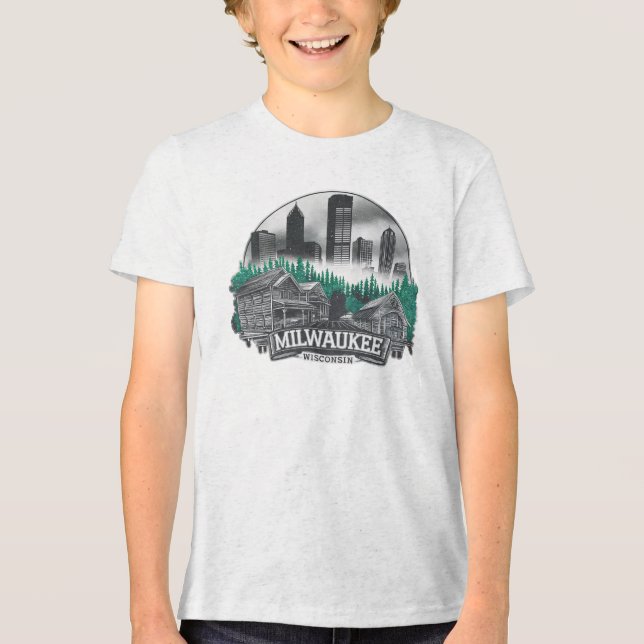 Camiseta Triblenda Milwaukee City Wisconsin Estados Unidos (Anverso)