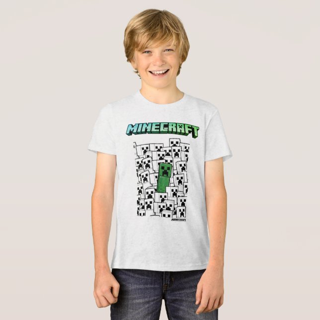 Camiseta Triblenda Minecraft Boys Mesh Print Tee - Blanco (Anverso Completo)