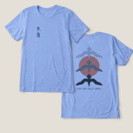 Camiseta Triblenda Minimal Japanese Fish Hawk Ukiyo-e Style Blue