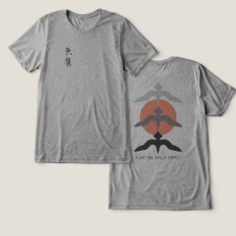 Camiseta Triblenda Minimal Japanese Fish Hawk Ukiyo-e Style Gray
