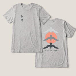 Camiseta Triblenda Minimal Japanese Fish Hawk Ukiyo-e Style Gray