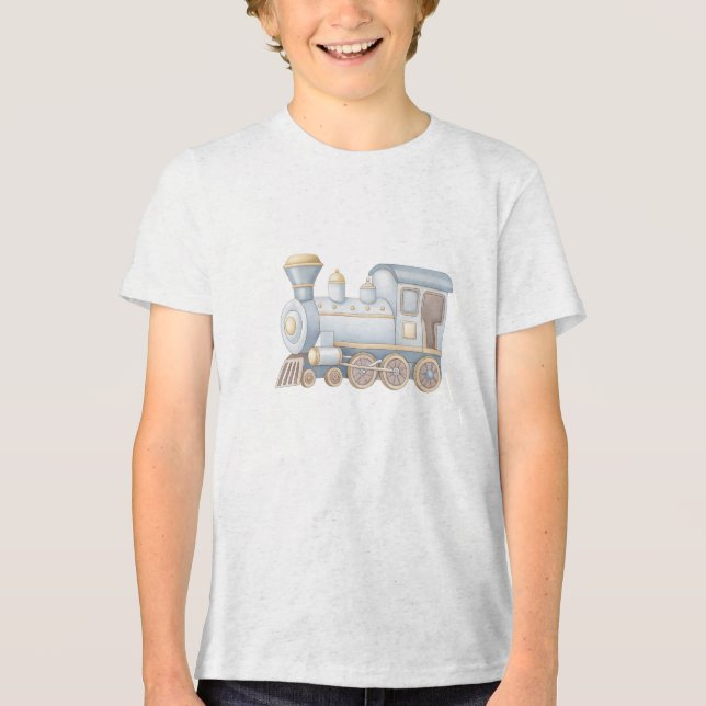 Camiseta Triblenda Minimal Pastel Steam Train Illustration (Anverso)