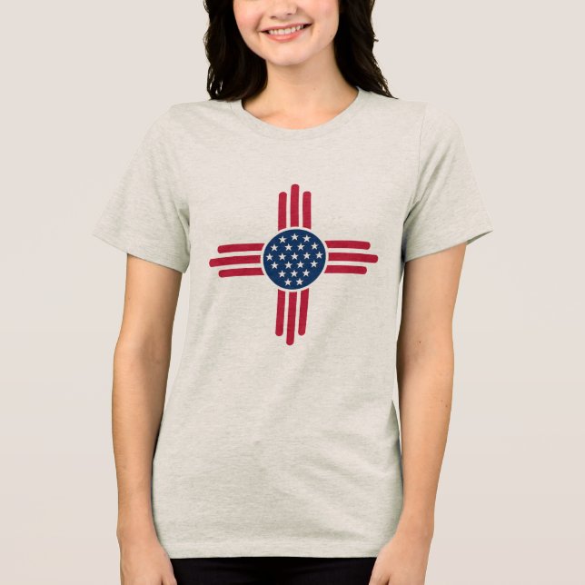 Camiseta Triblenda Minimalist American Zia Symbol – Clean Modern USA (Anverso)